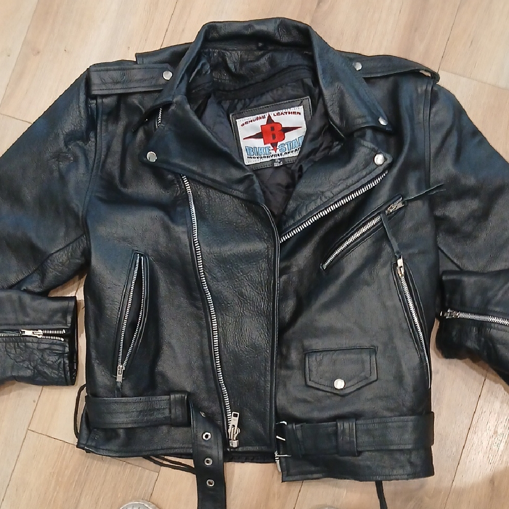 Rebels Black Leather Bomber Jacket - image 1